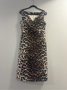 Kate Spade Leopard Print Midi Dress - Brown & Black